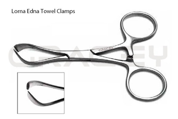 thumbnail image 2 of S.S. Lorna Towel Clamp 5.25" - Locking Surgical Dental Instrument 2 of 4