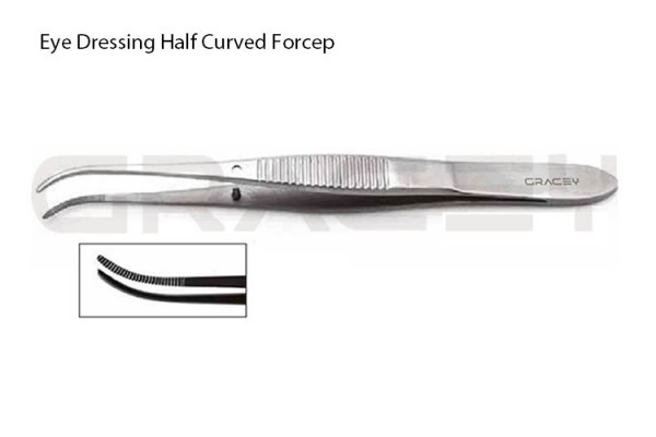 Eye Dressing Forceps Half Curved