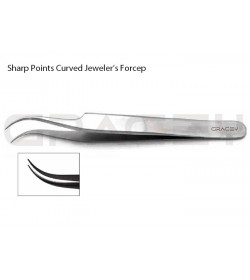 Jeweler Forceps Sharp Points Curved #7