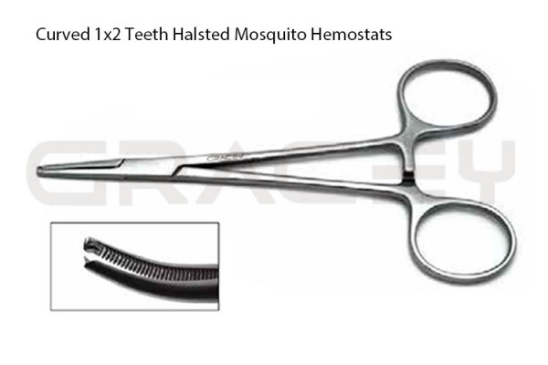 Halsted Mosquito Forceps Curved 1x2