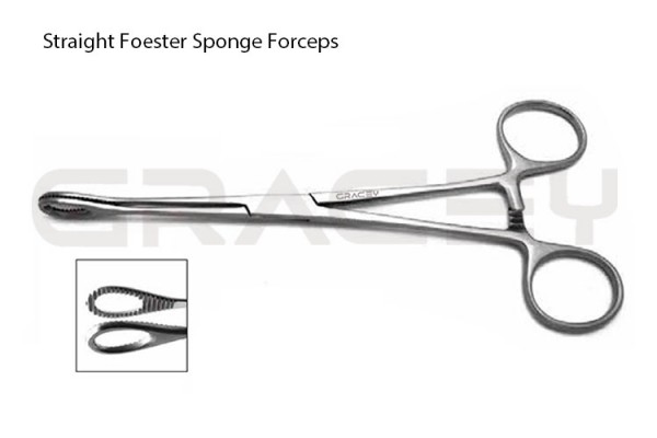 Foester Sponge Forceps Straight 